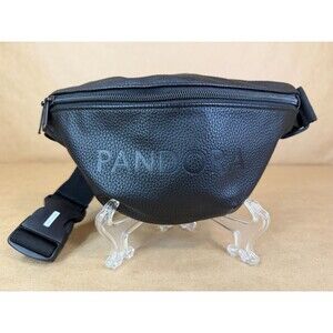 Limited Edition PANDORA Black Faux Leather Belt Bag Crossbody Fanny Pack